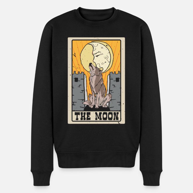 Der Mond Tarotkarte Schamane Wahrsagerei - Männer Premium Bio Pullover - Schwarz