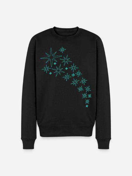 Stjerner Mint Green Design - Økologisk premium-sweatshirt til mænd - sort