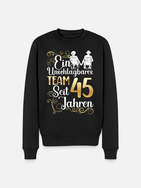 Messinhochzeit 45 Jahre Verheiratet Hochzeitstag - Männer Premium Bio Pullover - Schwarz