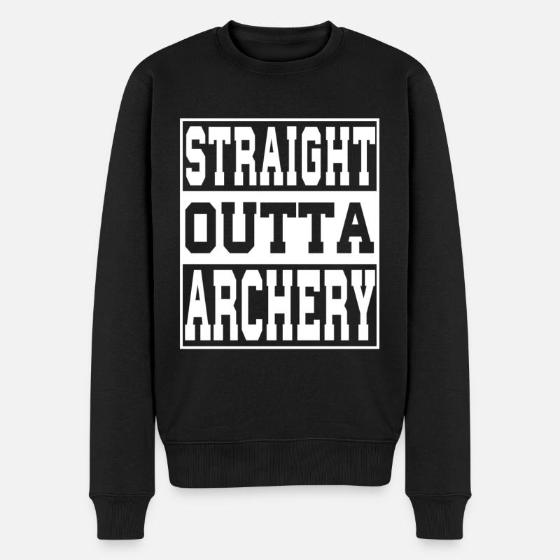 Bogenschießen Spruch lustig - Männer Premium Bio Pullover - Schwarz