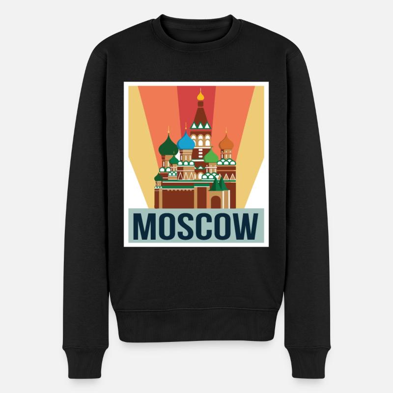 Moskau Basilius Kathedrale Retro Christen Russland - Männer Premium Bio Pullover - Schwarz