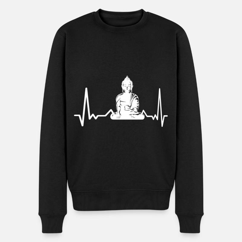 Buddha Herzschlag Tian Tan Buddha - Männer Premium Bio Pullover - Schwarz