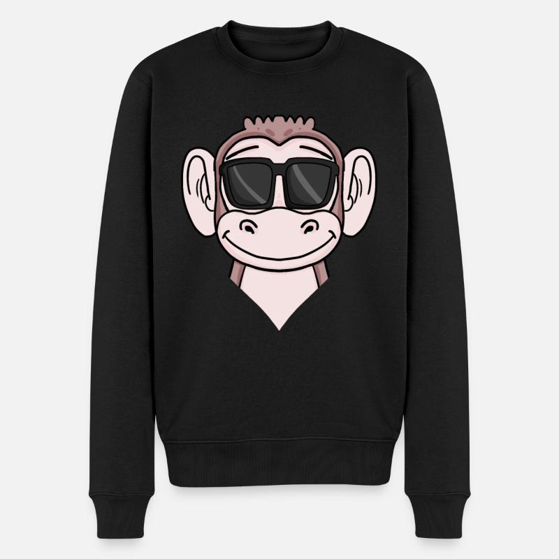Cool monkey with sunglasses - Men's Premium Organic Jumper - black