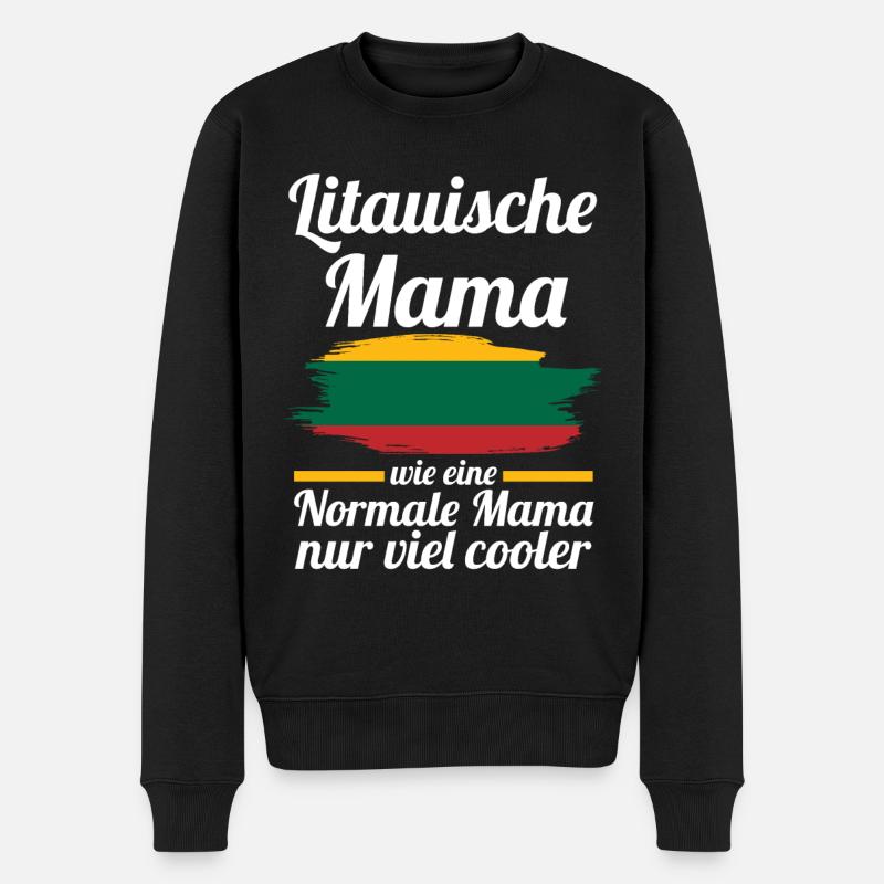 Litauerin Litauische Mama Litauen Mutter - Männer Premium Bio Pullover - Schwarz