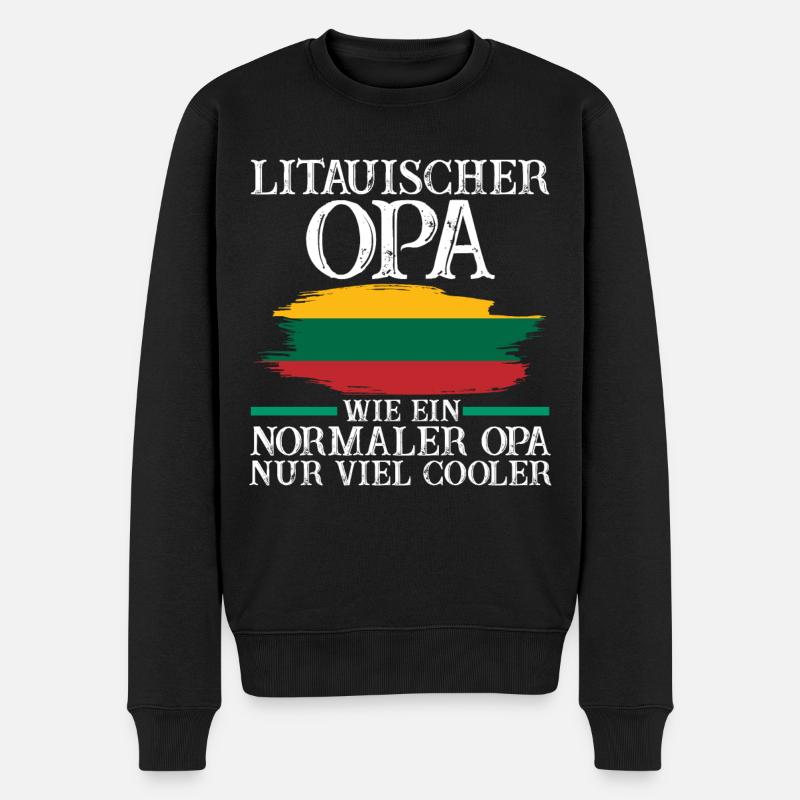 Litauischer Opa Litauer Litauen - Männer Premium Bio Pullover - Schwarz