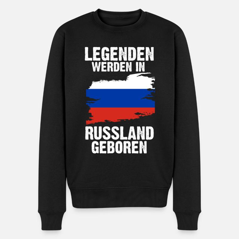 Russland Russen Russisches - Männer Premium Bio Pullover - Schwarz