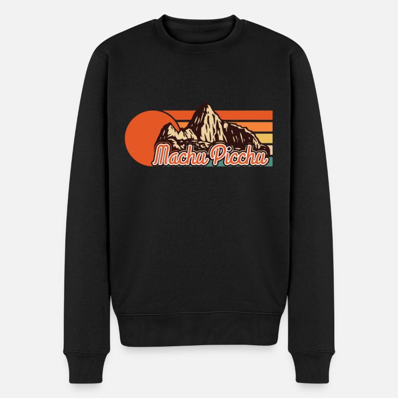 Machu Picchu Berg Ruine Inka Peru Südamerika - Männer Premium Bio Pullover - Schwarz