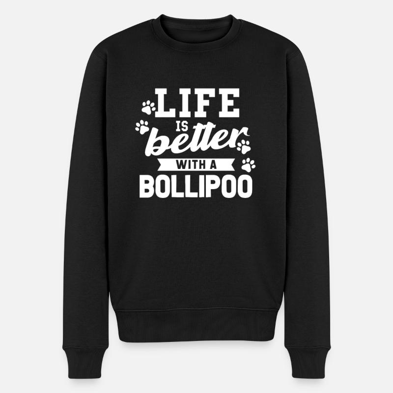 Bollipoo - Männer Premium Bio Pullover - Schwarz