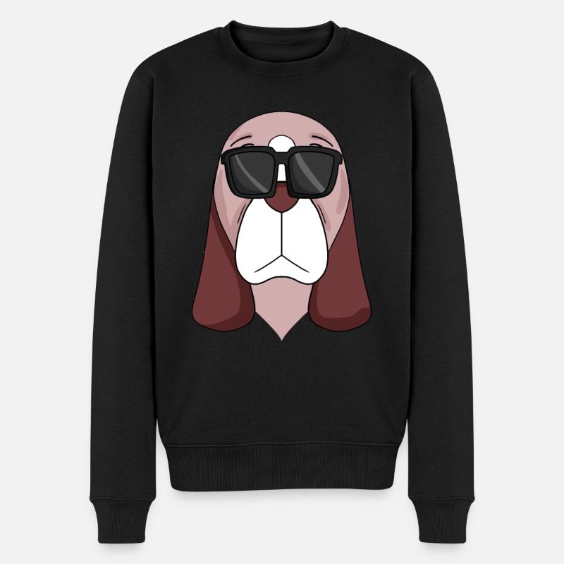 Chiens de race Basset Hound - Pull Premium bio Homme - noir