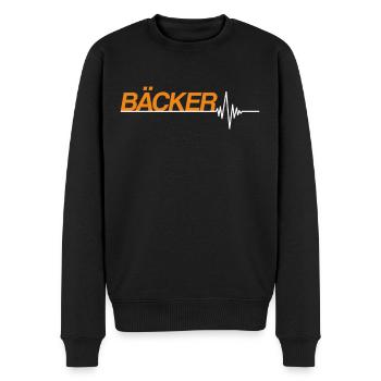 Bäcker - Männer Premium Bio Pullover - Schwarz - Vorne - Nico (187cm)