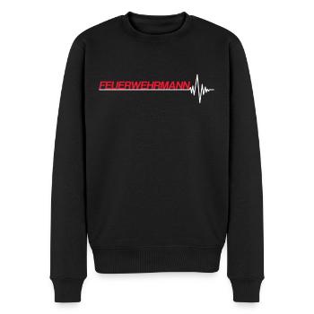 Feuerwehrmann - Männer Premium Bio Pullover - Schwarz - Vorne - Nico (187cm)