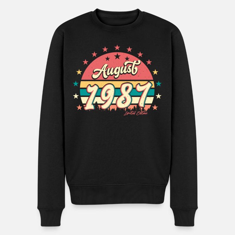 Salutations d’anniversaire 1987 Août - Pull Premium bio Homme - noir