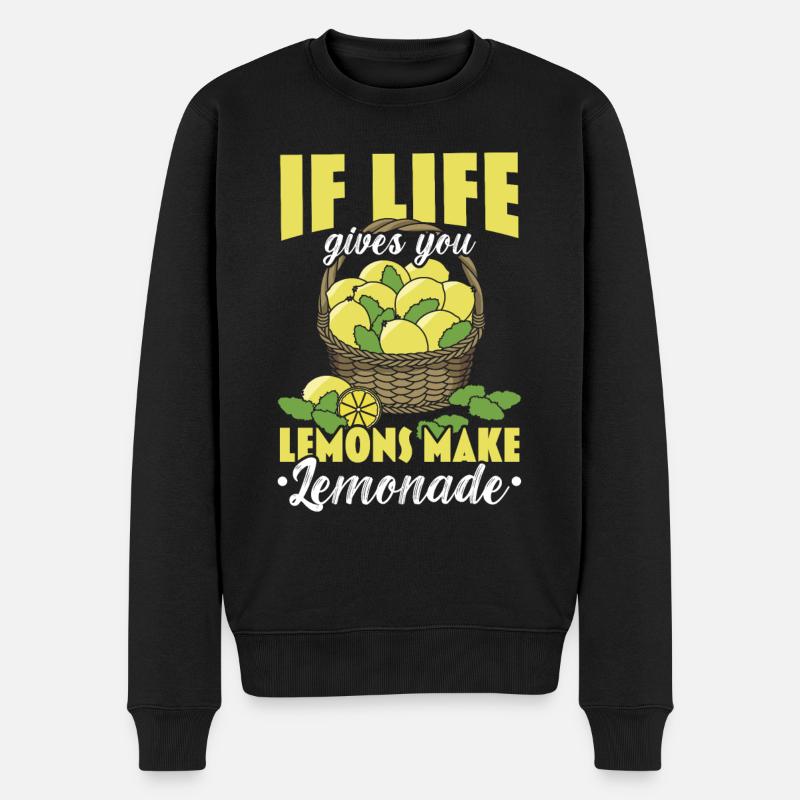 Wenn das Leben dir Zitronen schenkt, mach Limonade - Männer Premium Bio Pullover - Schwarz