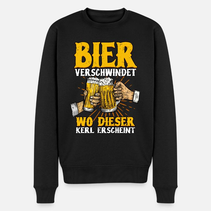 Bier - Männer Premium Bio Pullover - Schwarz