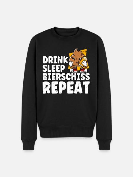 Drink Sleep Bierschiss Repeat Bier - Männer Premium Bio Pullover - Schwarz