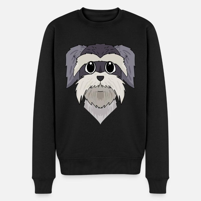 Museau - Schnauzer miniature - Pull Premium bio Homme - noir