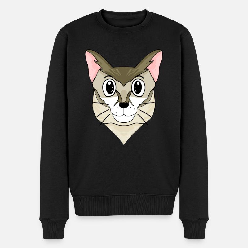 Singapura Katze - Männer Premium Bio Pullover - Schwarz