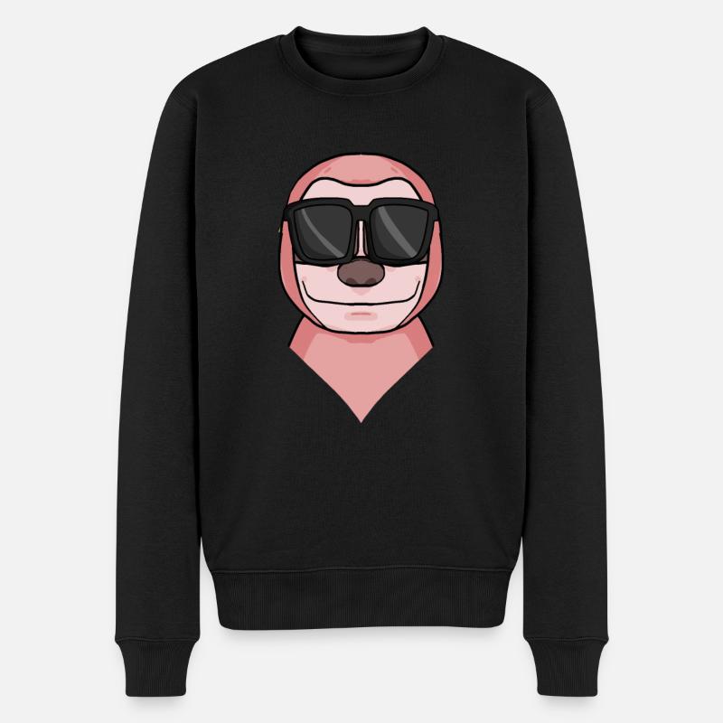 Paresseux avec des lunettes - Pull Premium bio Homme - noir