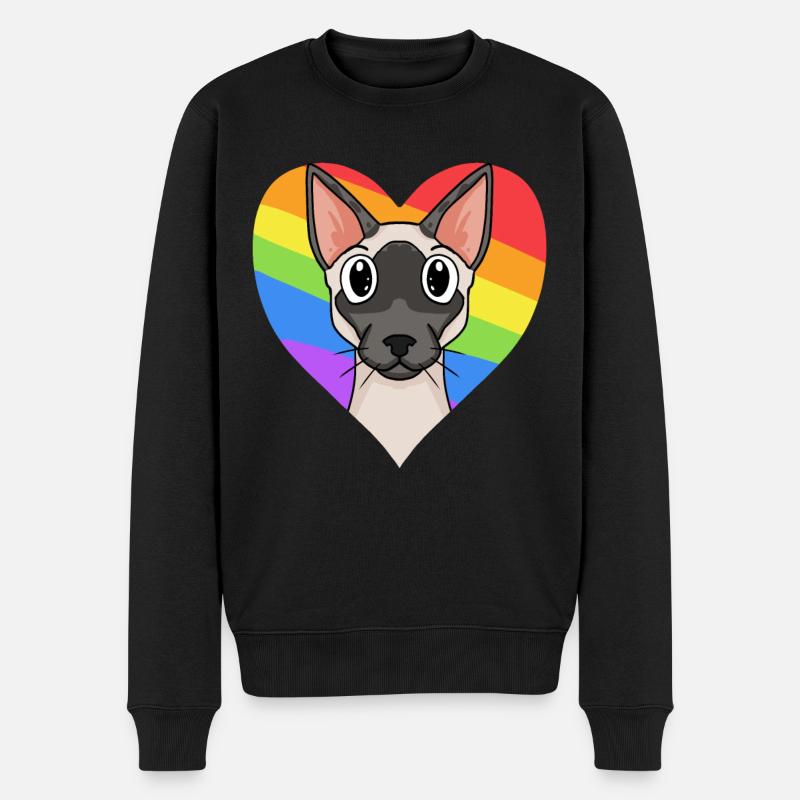 Siamkatze Katze - Männer Premium Bio Pullover - Schwarz