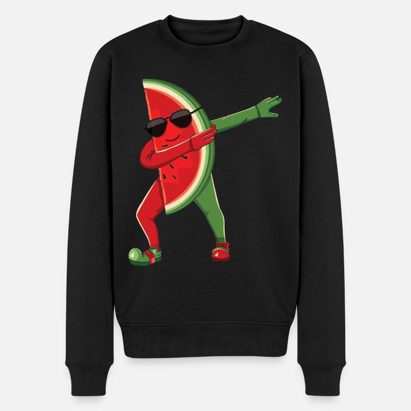 Beach 2022 Tropical Dabbing Watermelon Summer - Männer Premium Bio Pullover - Schwarz