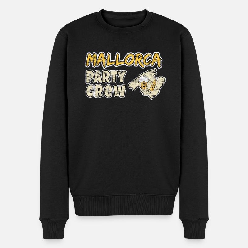Mallorca Party Crew - Männer Premium Bio Pullover - Schwarz