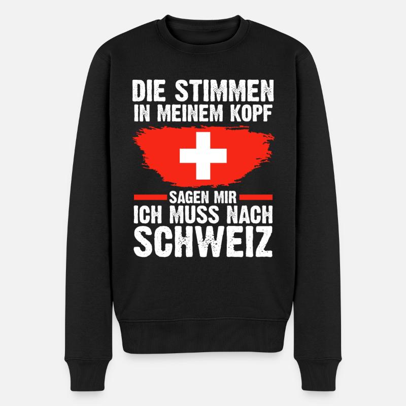 Schweiz Schweizer - Männer Premium Bio Pullover - Schwarz