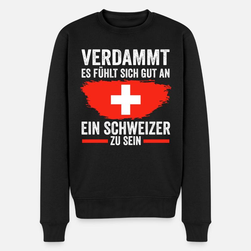 Schweiz Schweizer - Männer Premium Bio Pullover - Schwarz