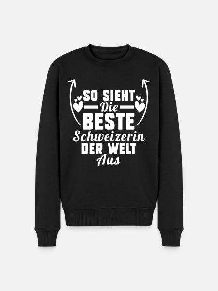 Schweiz Schweizerin - Männer Premium Bio Pullover - Schwarz