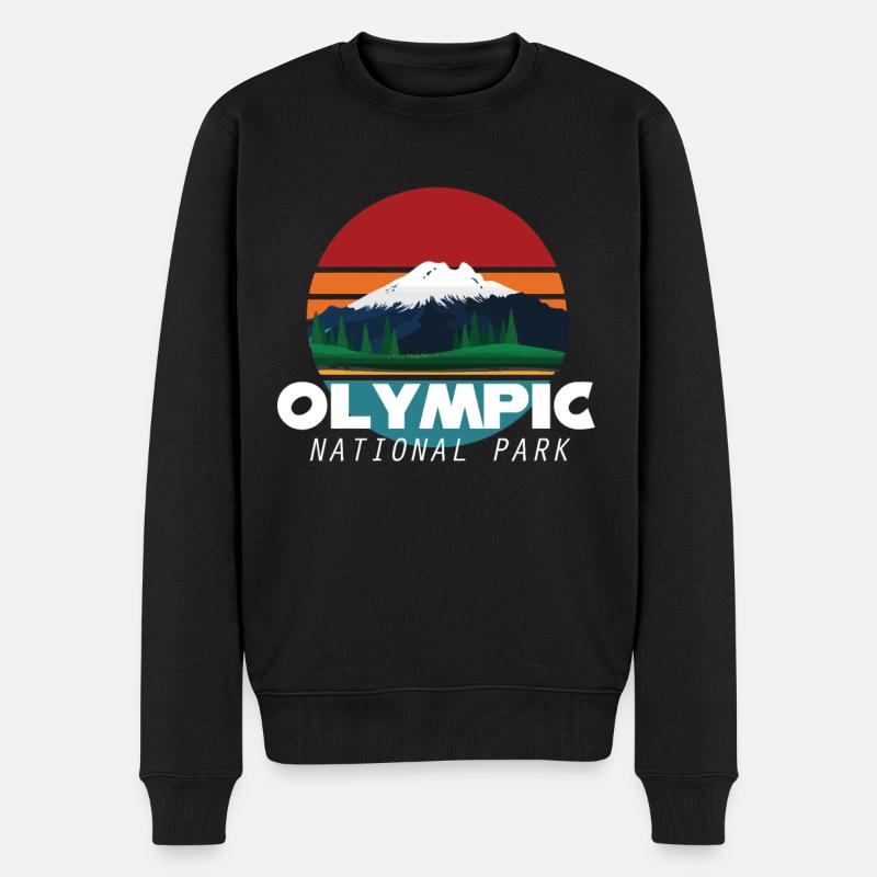 Nationalpark Olymp Washington Wildlife - Männer Premium Bio Pullover - Schwarz