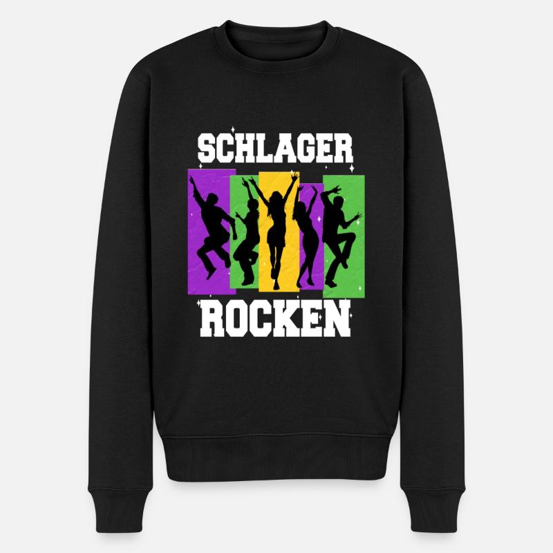 Schlagerparty Schlager - Männer Premium Bio Pullover - Schwarz