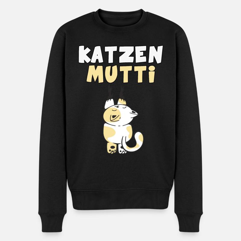 Süße Katzen Mama - Männer Premium Bio Pullover - Schwarz