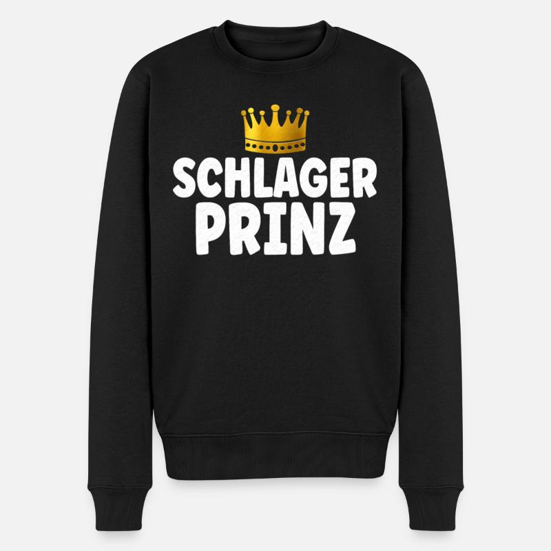 Schlagerparty Männer Schlager Prinz - Männer Premium Bio Pullover - Schwarz