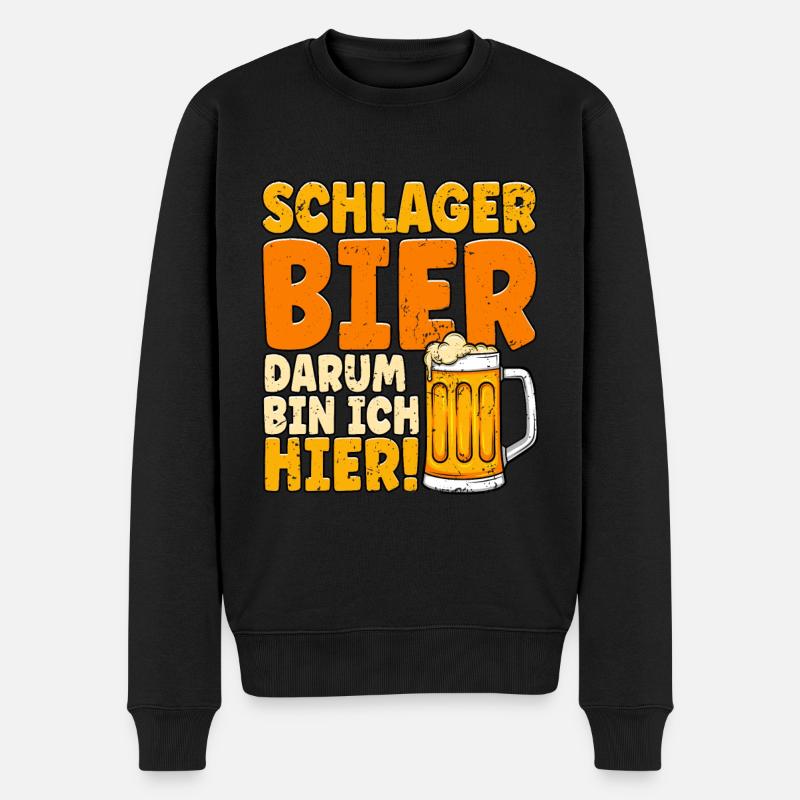 Schlagerparty Schlager Bier - Männer Premium Bio Pullover - Schwarz