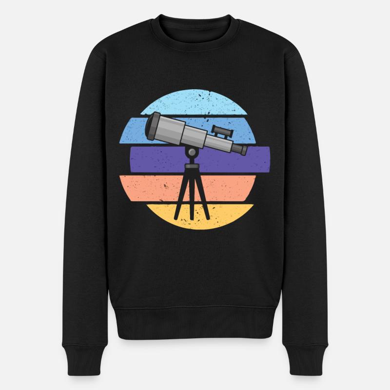 Teleskop Astronom Galaxy Milchstraße - Männer Premium Bio Pullover - Schwarz