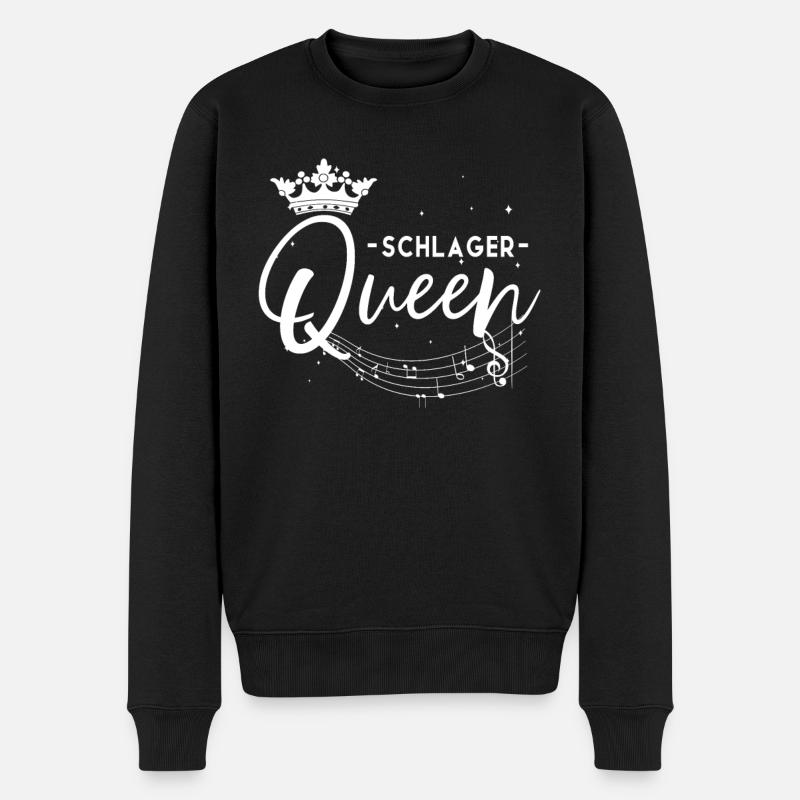 Schlager Queen Krone Schlagerparty Frauen Schlager - Männer Premium Bio Pullover - Schwarz