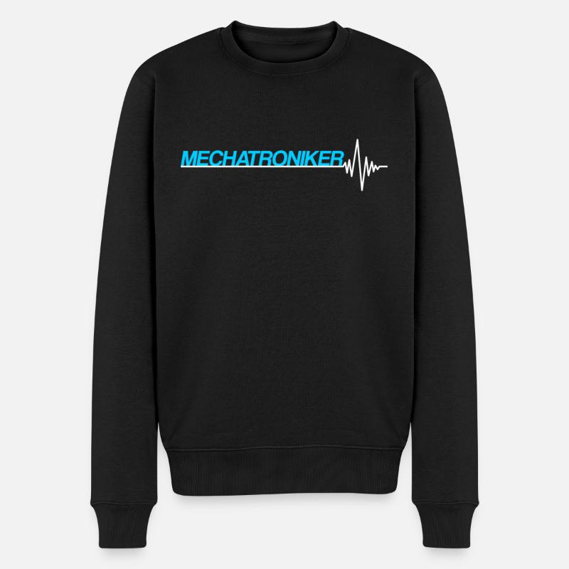 Mechatroniker Herzschlag - Männer Premium Bio Pullover - Schwarz