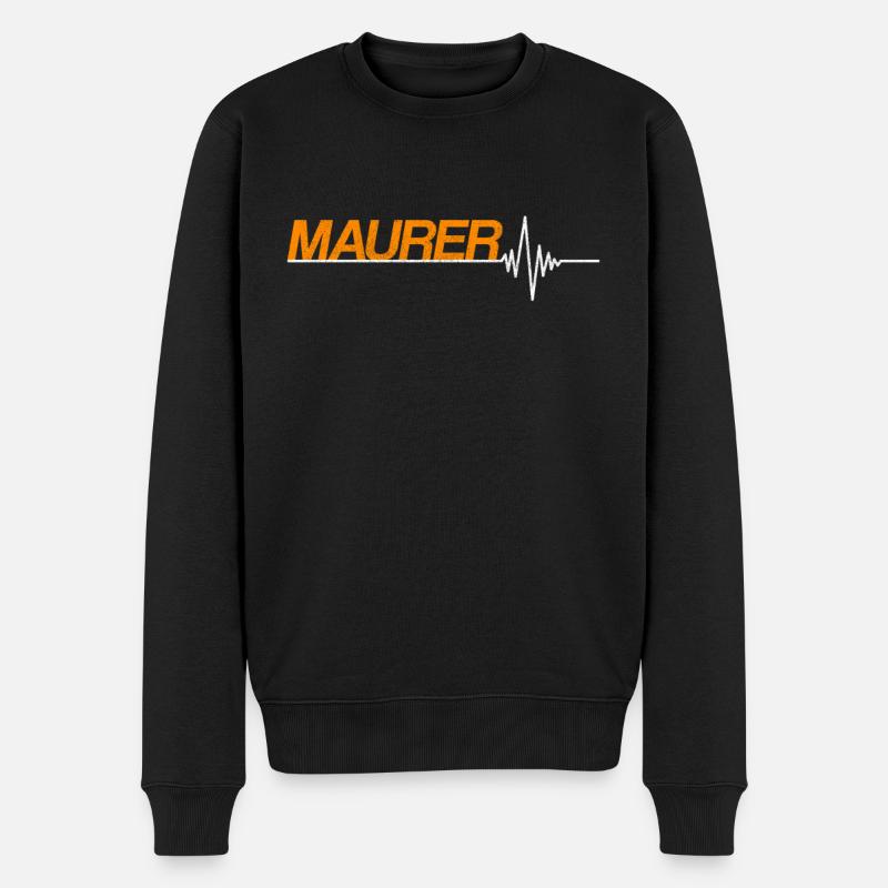 Maurer - Männer Premium Bio Pullover - Schwarz