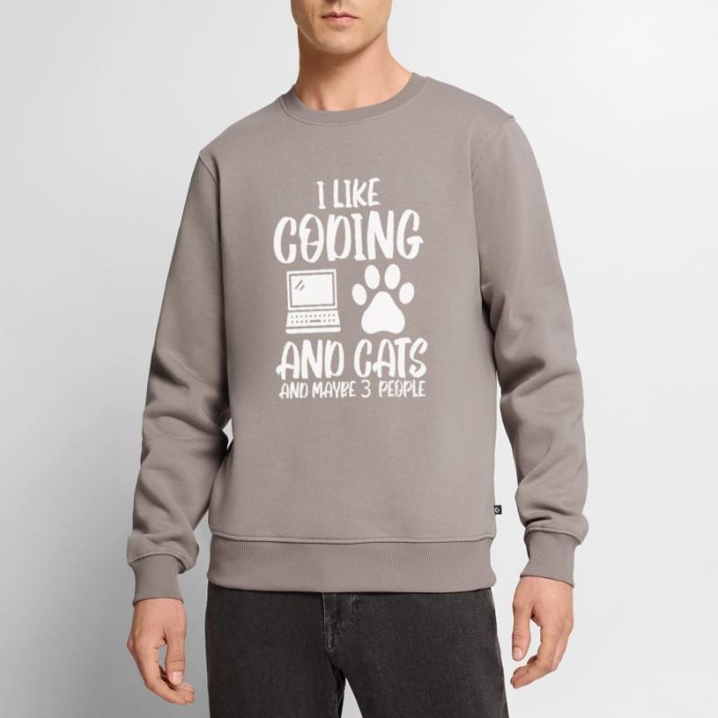 Programmierer Katze Coding Entwickler Informatik Männer Premium Bio Pullover