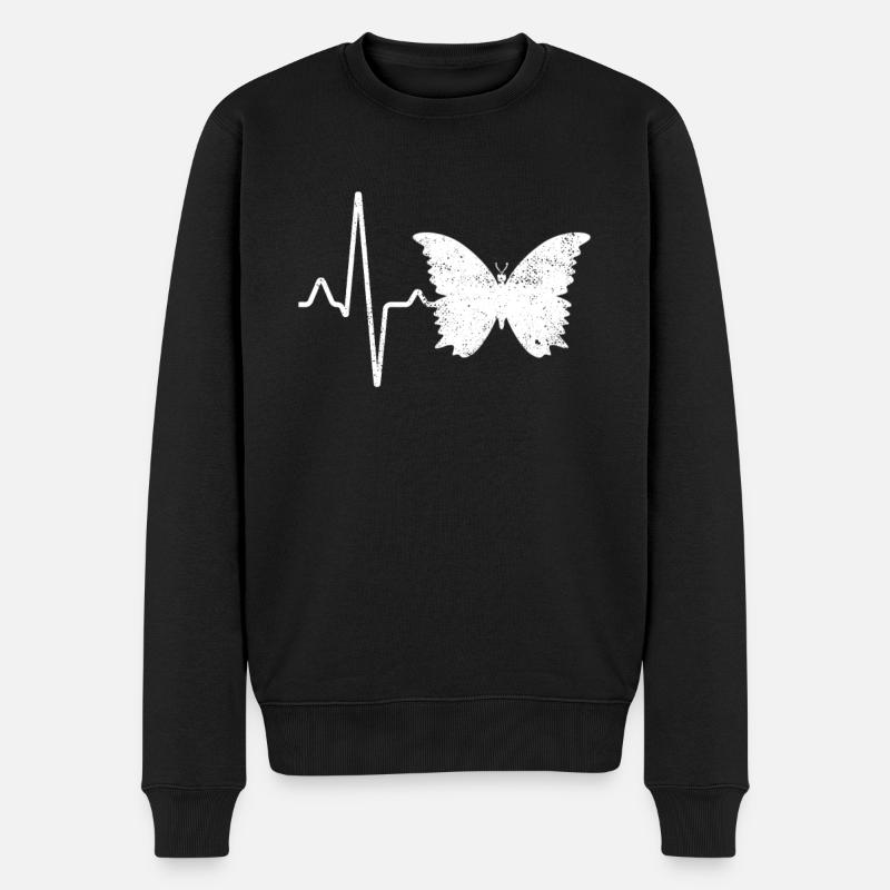 Battement de cœur papillon - Pull Premium bio Homme - noir