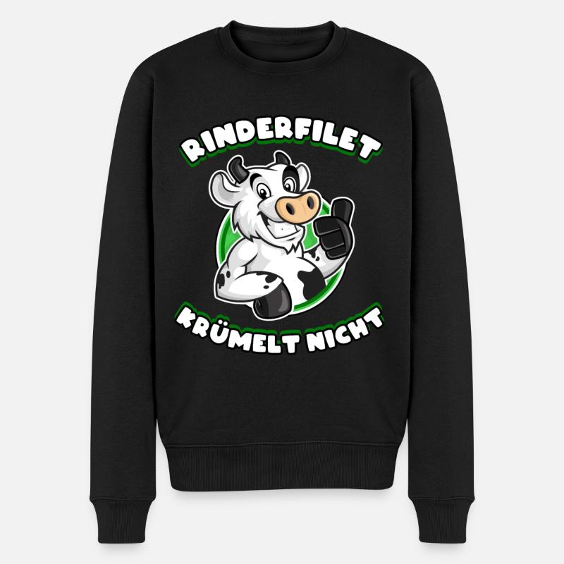 BBQ Rinderfilet krümelt nicht - Männer Premium Bio Pullover - Schwarz