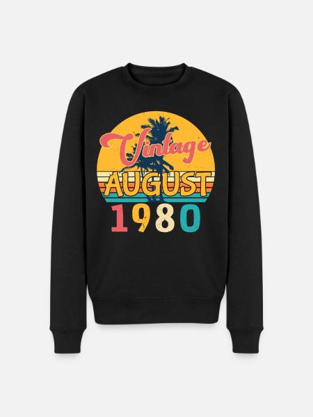1980 août rétro - Pull Premium bio Homme - noir