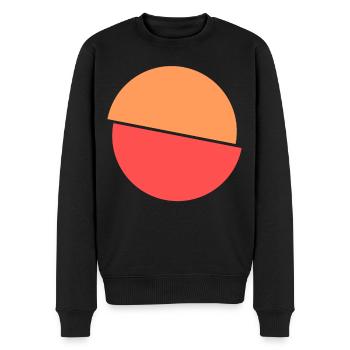 Geteilter Kringel Oranges Und Rotes Design - Männer Premium Bio Pullover - Schwarz - Vorne - Nico (187cm)