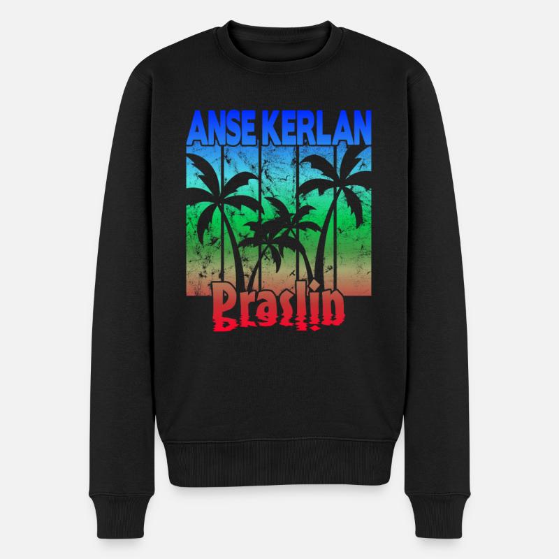 Anse Kerlan Praslin - Männer Premium Bio Pullover - Schwarz