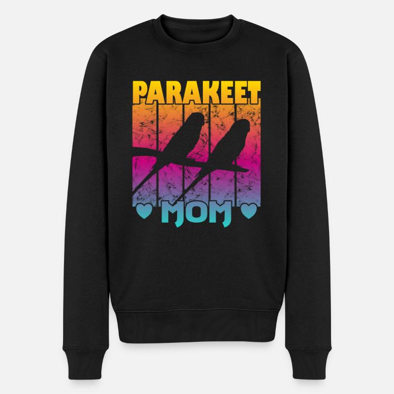 Parakeet Mom - Männer Premium Bio Pullover - Schwarz