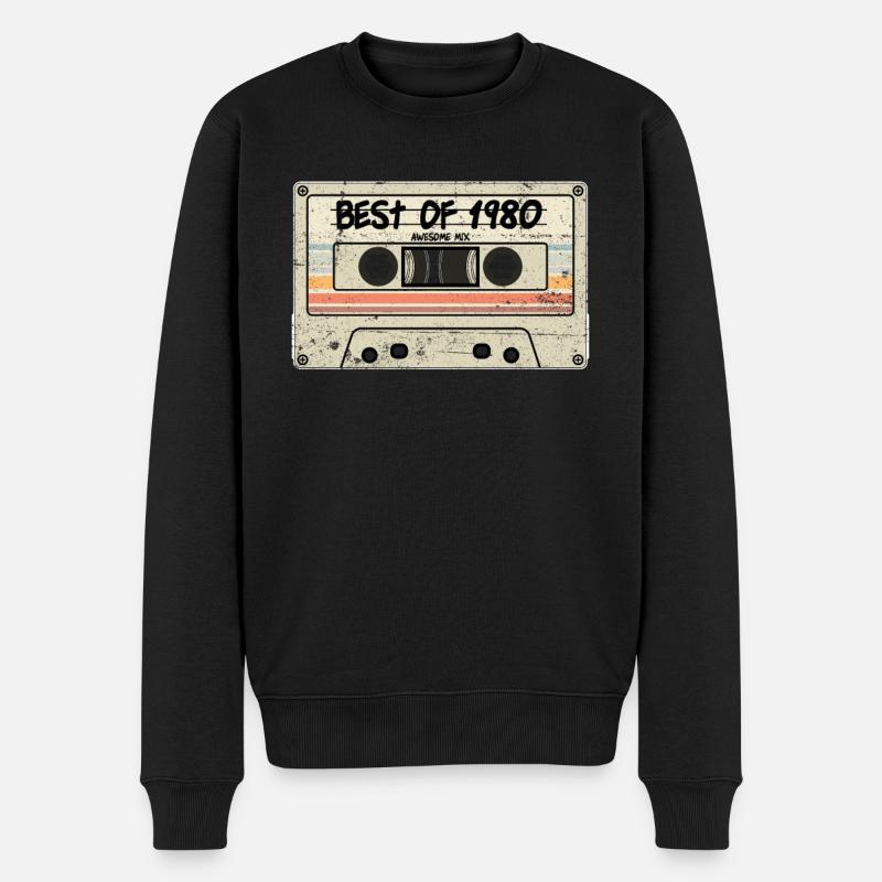 Best of 1980 Kasette Retro Tape - Männer Premium Bio Pullover - Schwarz