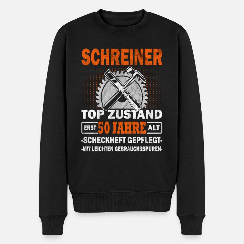 Schreiner erst 50 Jahre - Tischler - Drechsler - Männer Premium Bio Pullover - Schwarz