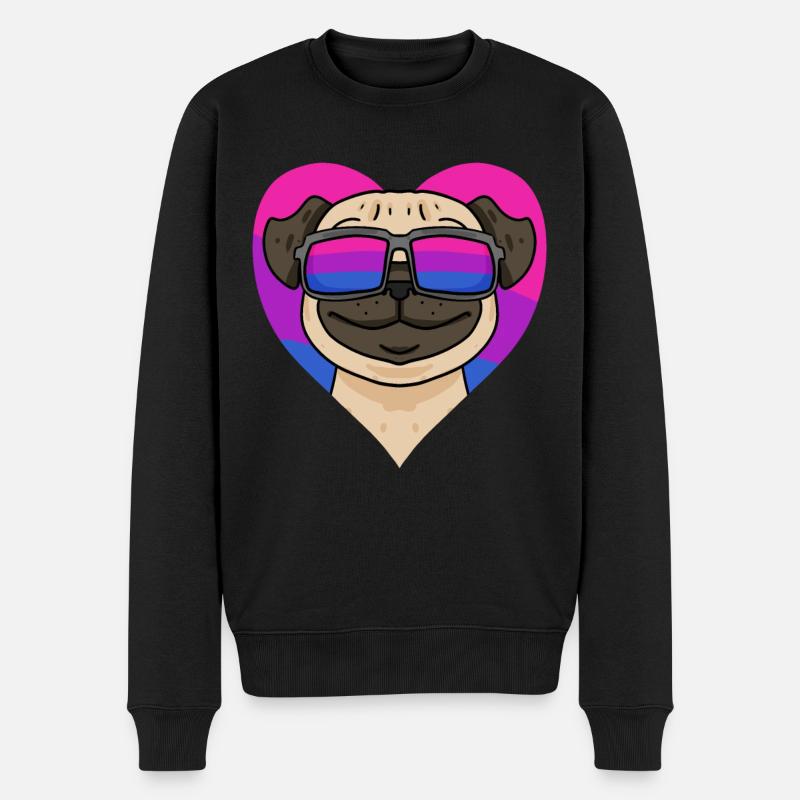Bisexuell Mops Hund Geschenk - Männer Premium Bio Pullover - Schwarz
