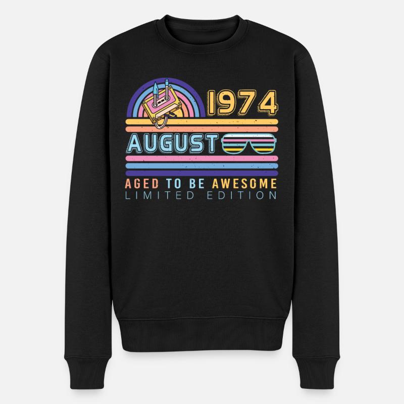 1974 Août Édition limitée - Pull Premium bio Homme - noir