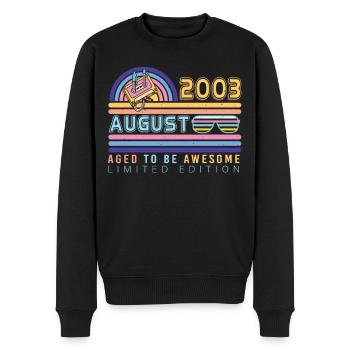 Born in August 2003 - Men's Premium Organic Jumper - black - Front - Nico (187cm)
