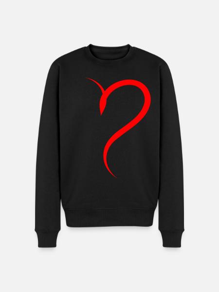 Half Red Heart - Men's Premium Organic Jumper - black